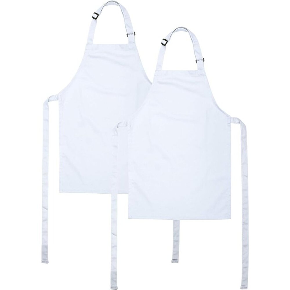 ONEOMI Kids Apron Medium Cotton Adjustable Cooking Painting Machine Wash 2pk